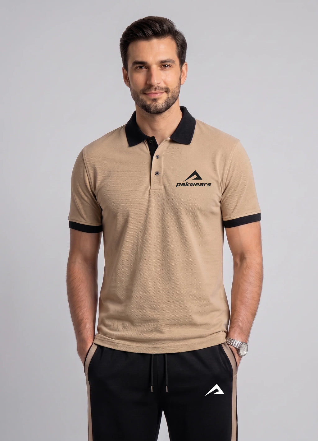 Premium Beige Casual Polo Shirt