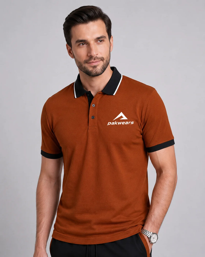 Rust Brown Polo Shirt
