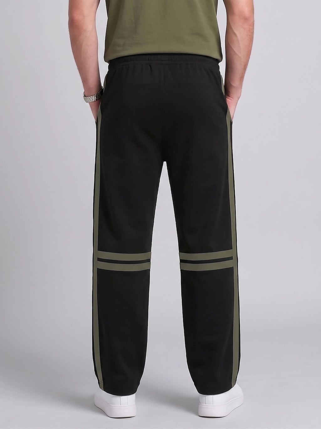 Black and Olive Streetwear Baggy Trouser