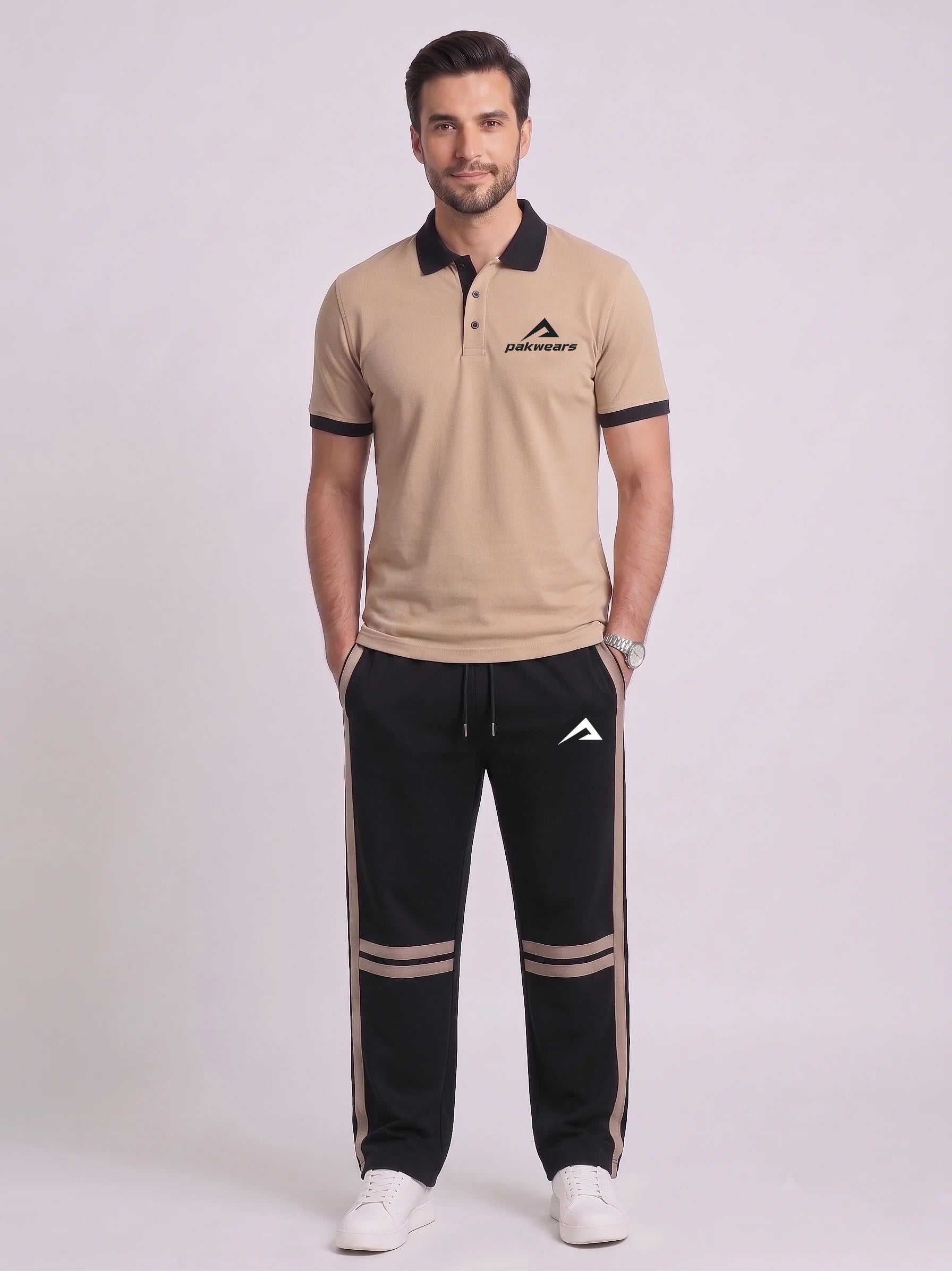Premium Beige Casual Polo Shirt