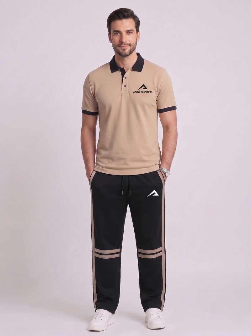 Premium Beige Polo Tracksuit