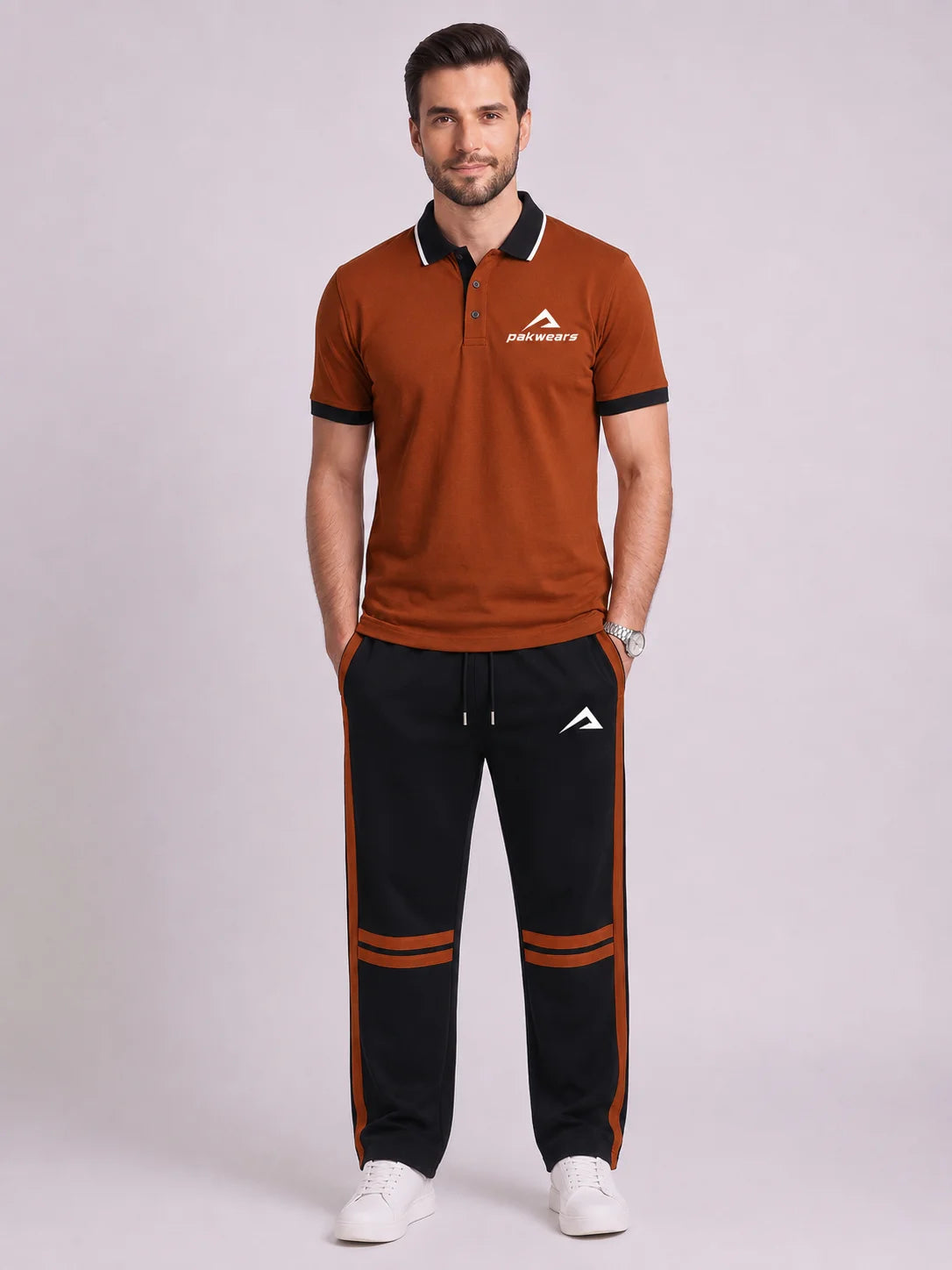Premium Rust Brown Polo Tracksuit