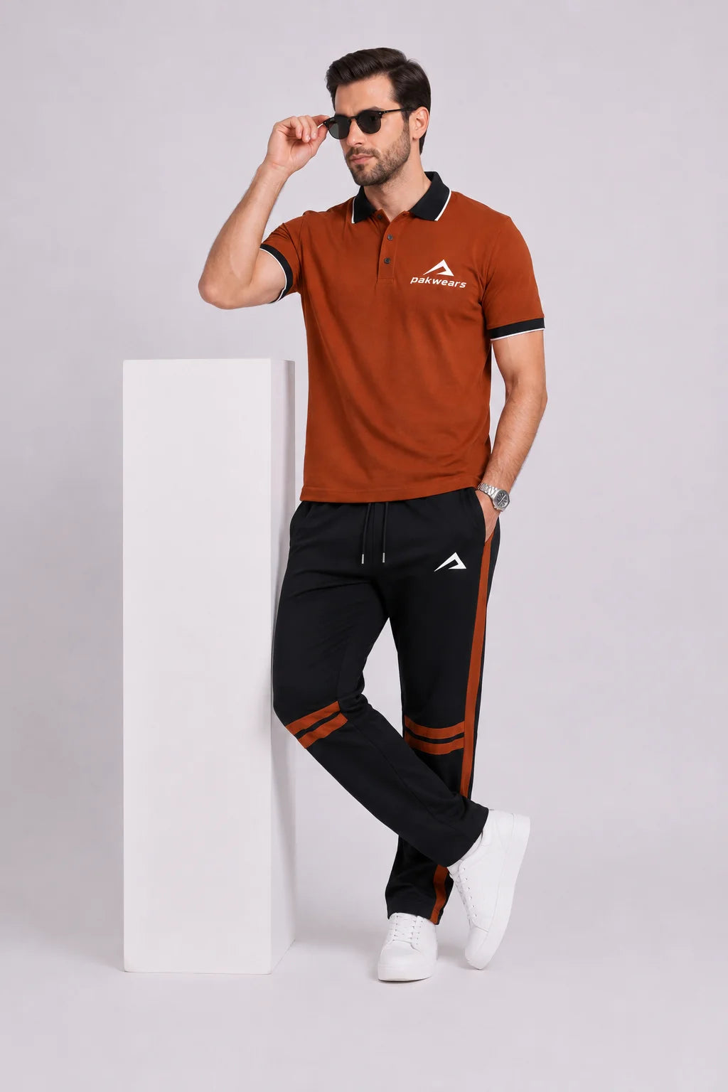 Premium Rust Brown Polo Tracksuit